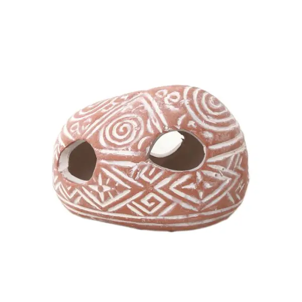 Galet Etnik en céramique, décoration pour aquarium - 8cm