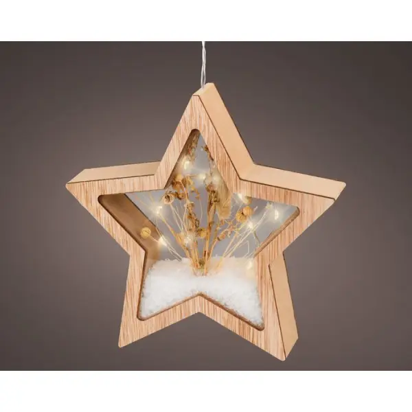 Décoration de Noël d'intérieur, Etoile Déco LED blanches 18cm