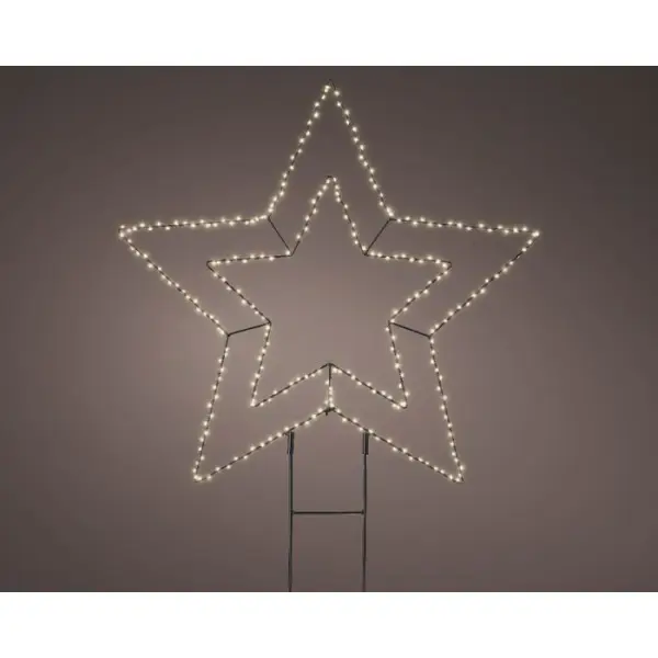 Décoration de Noël d'intérieur, Etoile à Piquer LED blanches H.58cm