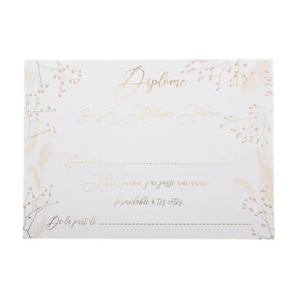 Diplôme de la "Meilleure Nounou" Fleurs des Champs - 28.5 x 21cm
