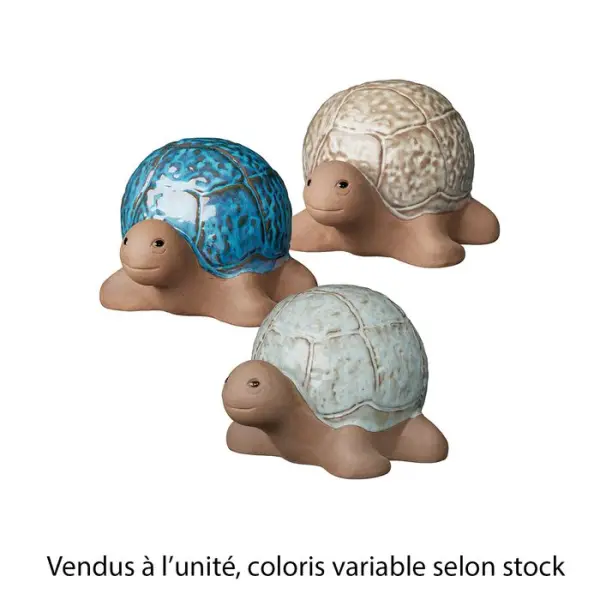 Tortue Donatello en terre cuite émaillée, coloris variable D.16cm