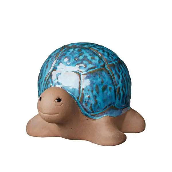 Tortue Donatello en terre cuite émaillée, coloris variable D.16cm