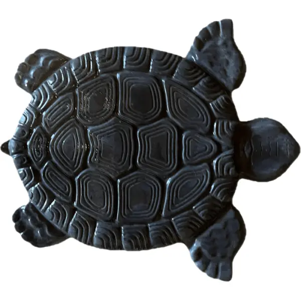 Pas japonais en forme de tortue, ton anthracite - L.39xl.34cm