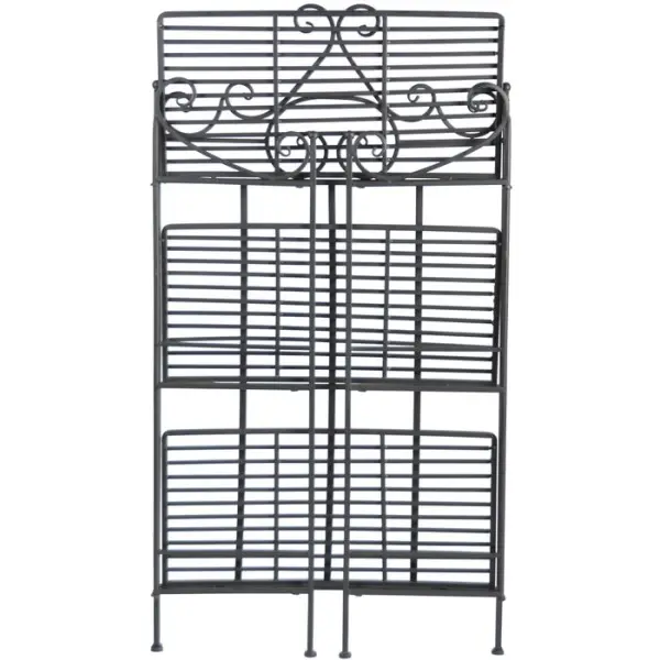 Etagère droite pliante 3 tablettes (sans vis), fer L.60x30,5xH.113,2cm