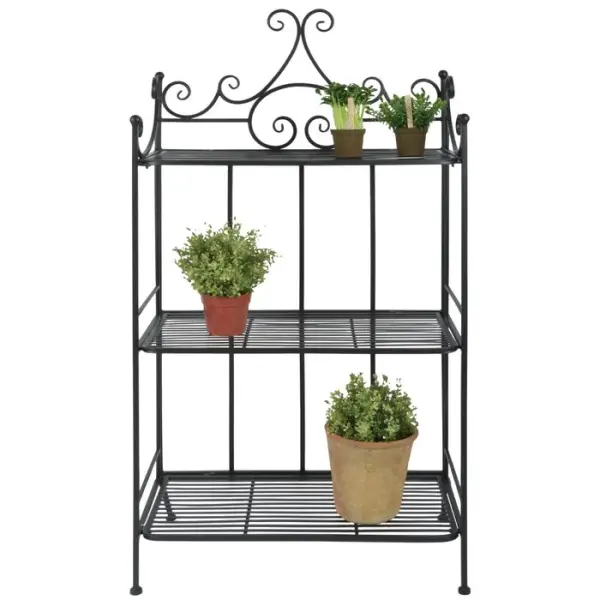 Etagère droite pliante 3 tablettes (sans vis), fer L.60x30,5xH.113,2cm
