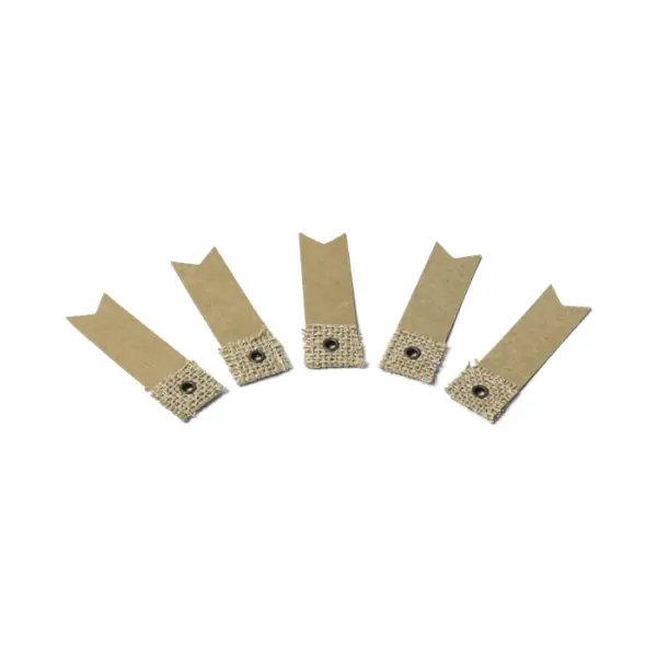 10 étiquettes fanion kraft & jute