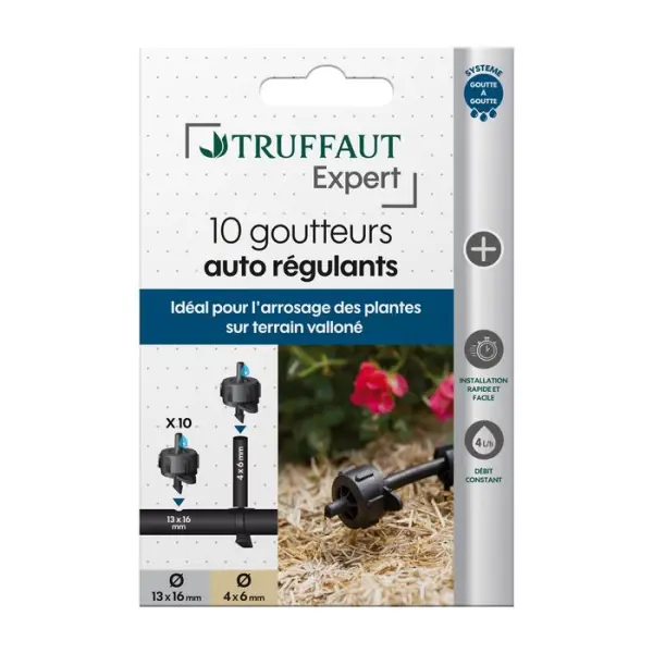 10 goutteurs à débit constant 4 l/h pour arrosage goutte à goutte