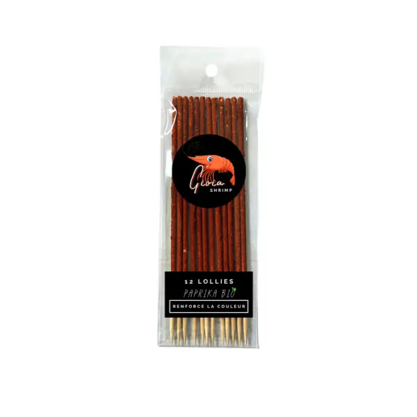 Lollies Paprika Bio pour crevettes d'aquarium - x12pcs