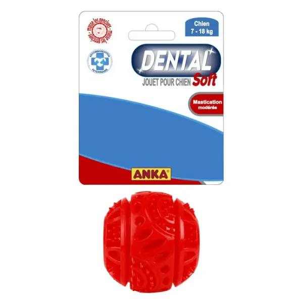 Balle pour chien Dental Soft mastication moderée ø6.5cm