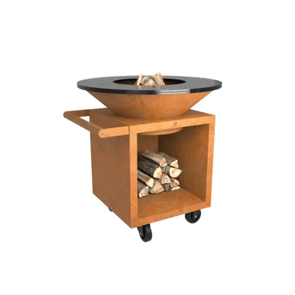 Barbecue feu de bois Classic Storage 100 PRO, brasero plancha Corten