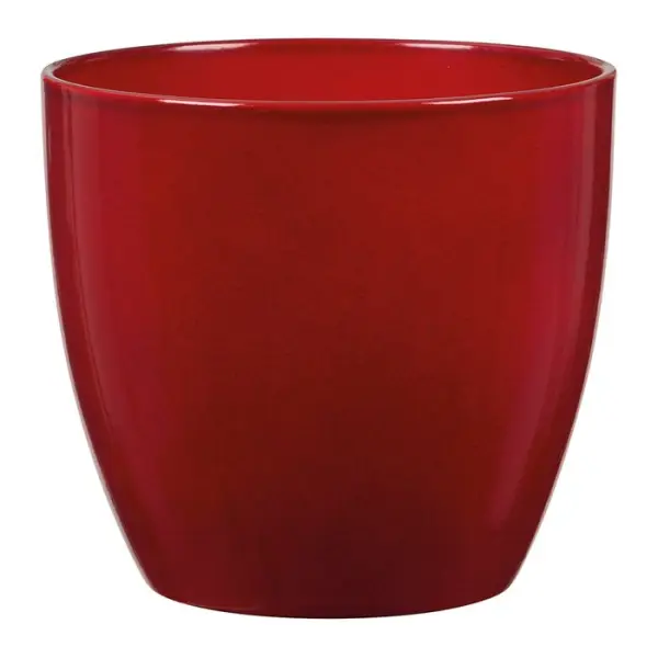 Cache-pot 'Red Energy' en céramique, coloris rouge - D.22cm