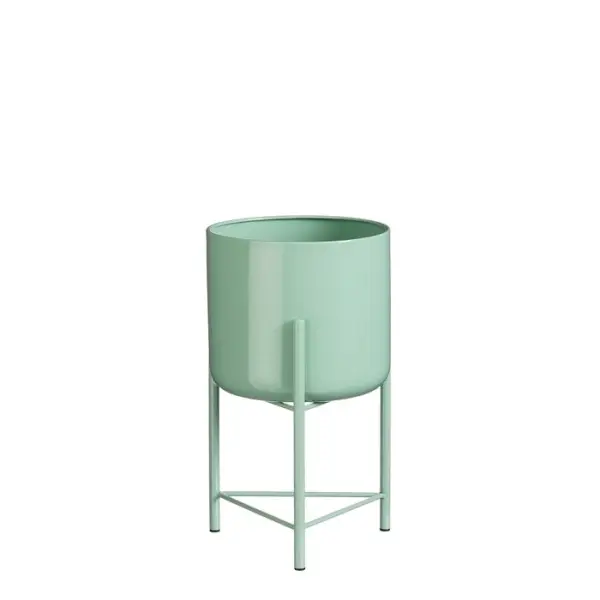 Cache-pot 'Colyn' sur pieds, coloris vert menthe - D.29xH.30cm