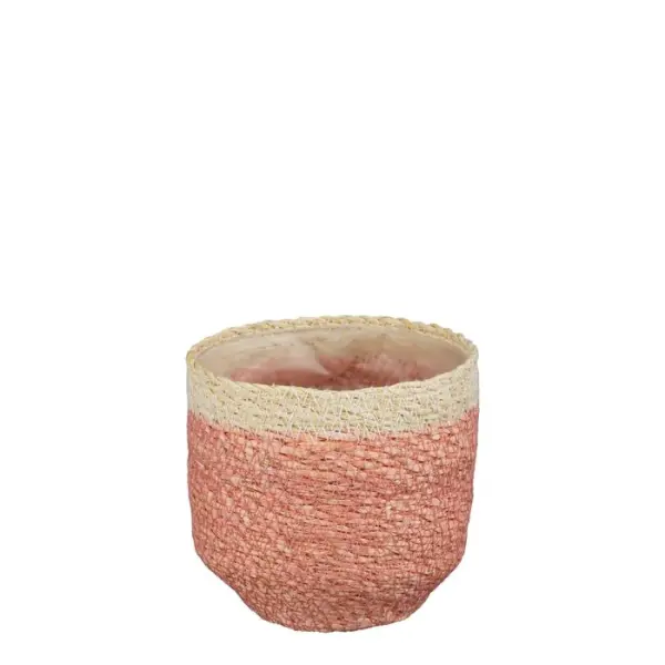 Cache-pot Dain rose clair H.12xD.12cm