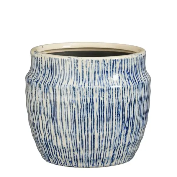 Cache-pot Martha bleu H.13xD.14,5cm