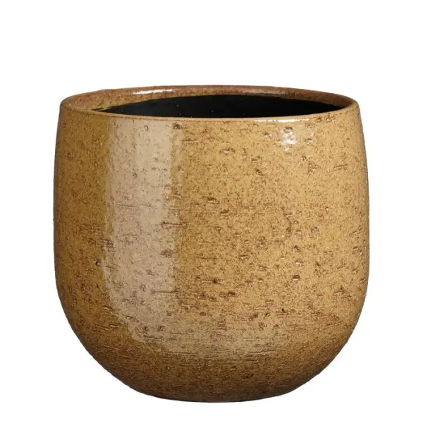 Cache-pot 'Nicolas', coloris marron clair - H.22xD.24cm