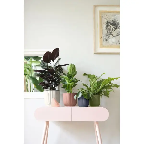 Cache-pot rond Vibes Fold, coloris blanc lin - D.14cm