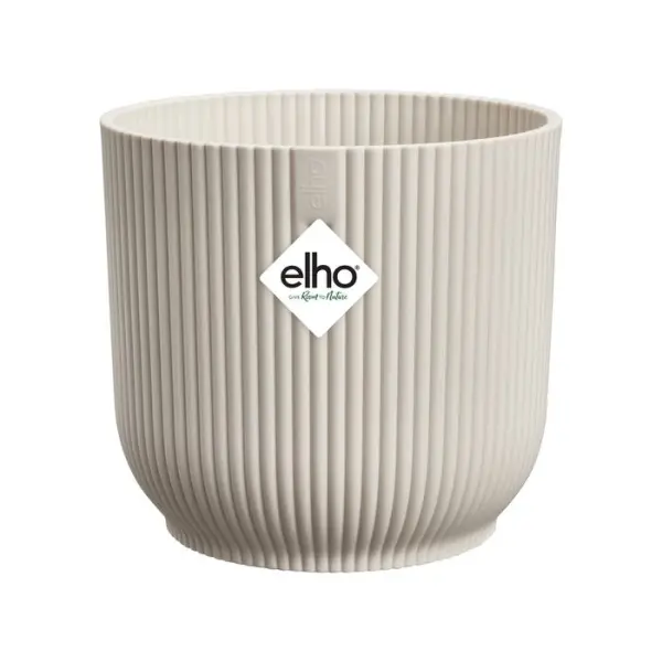 Cache-pot rond Vibes Fold, coloris blanc lin - D.14cm