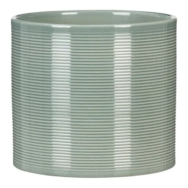 Cache-pot 'Sage Green' en céramique, coloris vert - D.16cm