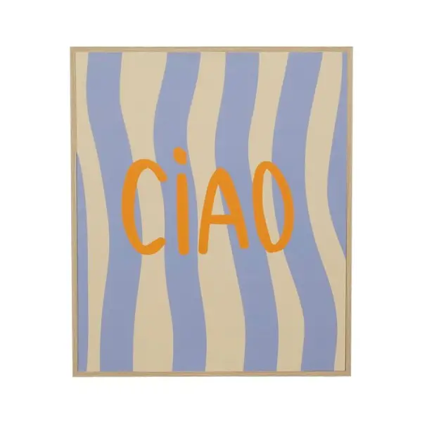 Cadre de décoration 'Ciao', coloris marron clair - L.26xl.31xH.3cm
