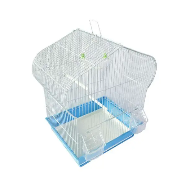 Cage Jasmine, pour oiseaux : Blanc/bleu L35 x l28 x H46 cm