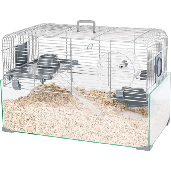 Cage Panas colour 50 pour rongeurs grise L. 52 l. 29 H. 35 cm
