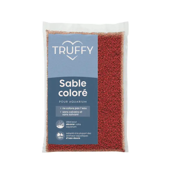 Sable coloré pour aquarium d'eau douce rouge - 5Kg