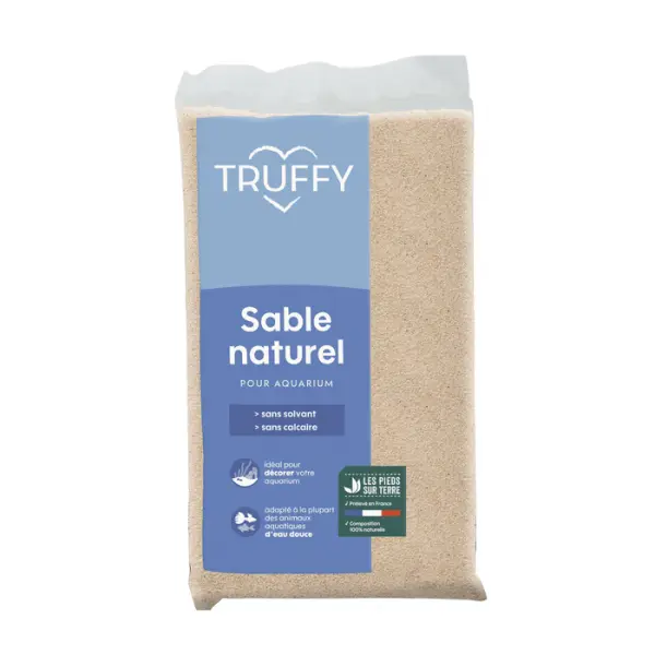 Sable naturel pour aquarium d'eau douce blanc fin - 12kg