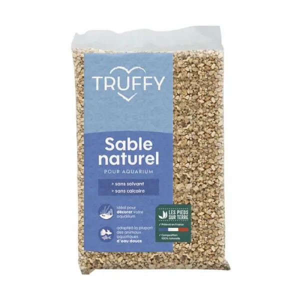 Sable naturel blanc gros diamètre pour aquarium d'eau douce - 5kg