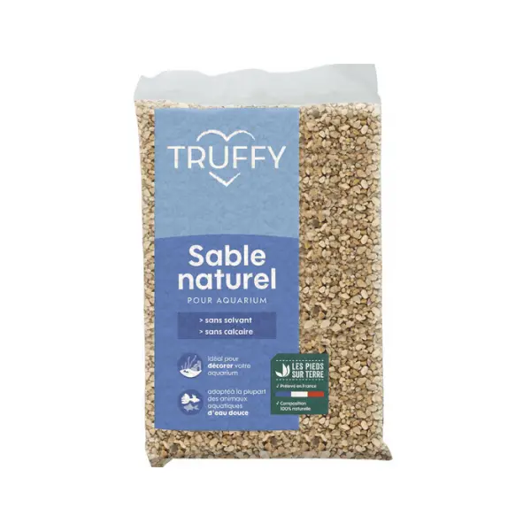 Sable naturel blanc gros diamètre pour aquarium d'eau douce - 5kg