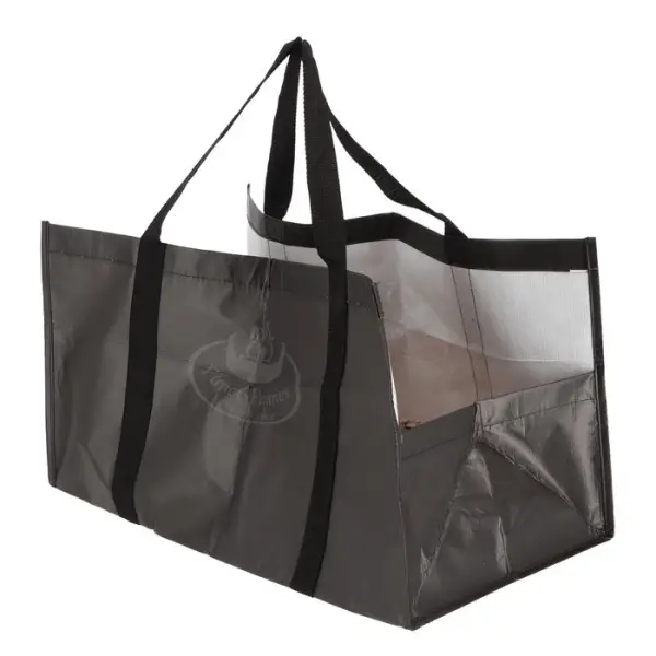 Sac à buches, coloris noir - 55x28xH.30cm