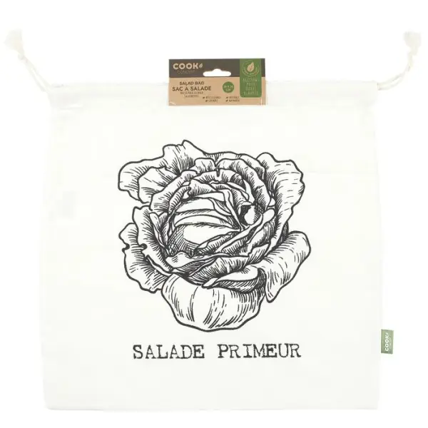 Sac de conservation salade en coton 35x35cm