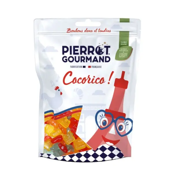 Sachet de bonbons 'Cocorico', saveurs fruitées - 100g