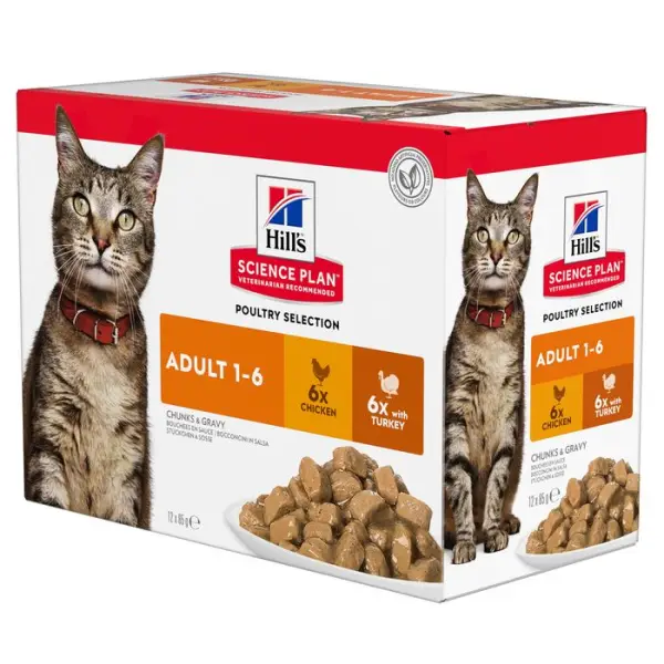 Sachet chat Adulte multipack Dinde et poulet 12 x 85g