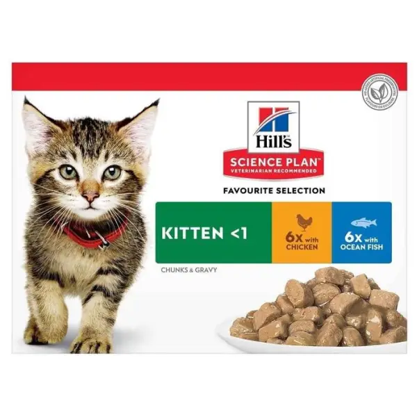Sachet chaton multipack poulet et poisson 12 x 85g