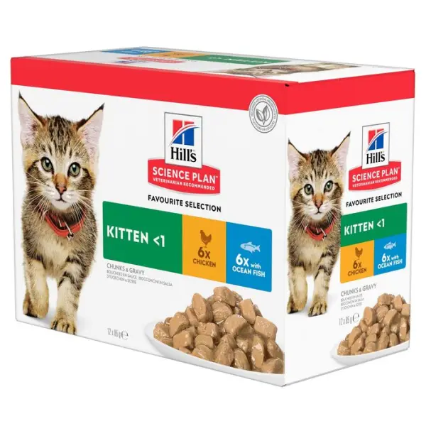 Sachet chaton multipack poulet et poisson 12 x 85g