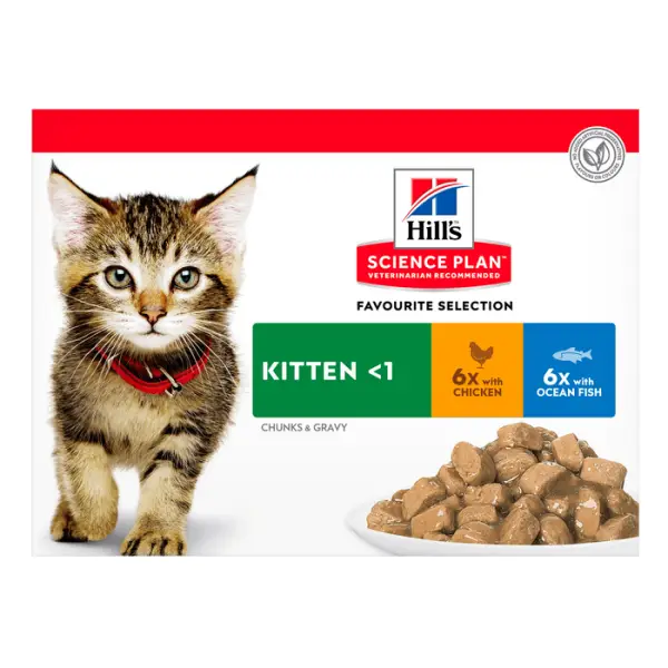 Sachet chaton multipack poulet et poisson 12 x 85g