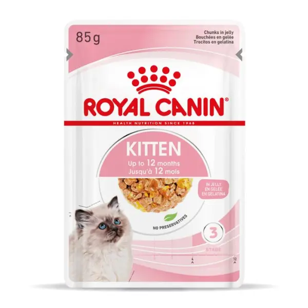Bouchées en Gelée chaton de 4 à 12 mois Kitten 12x85g