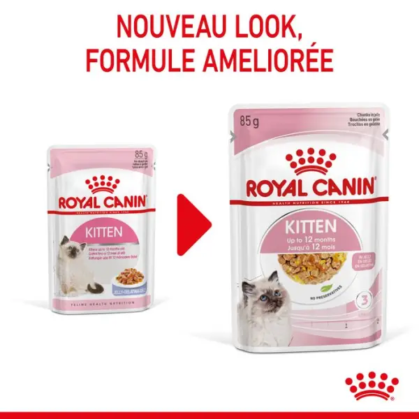 Bouchées en Gelée chaton de 4 à 12 mois Kitten 12x85g