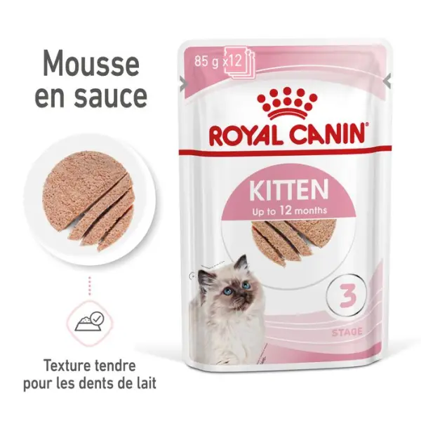 Mousse chaton Kitten de 4 à 12 mois 12x85g
