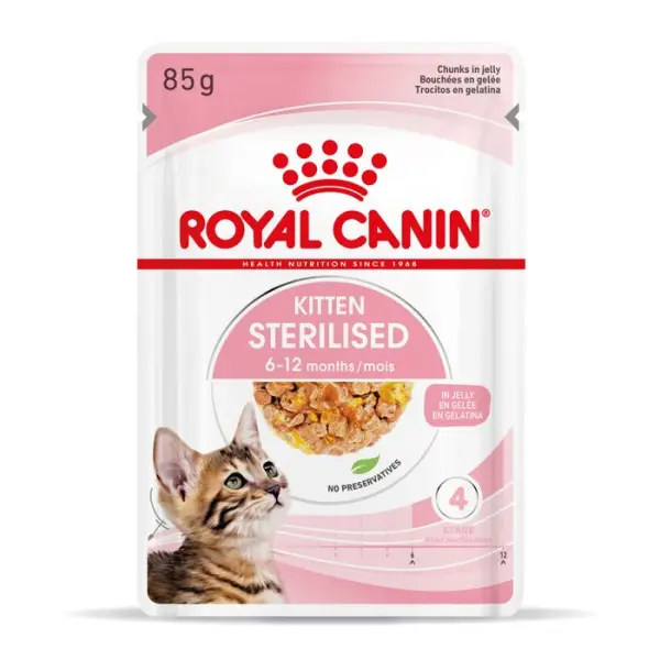 Gelée chaton Sterilised 6 à 12 mois Kitten Sterilised 12x85g