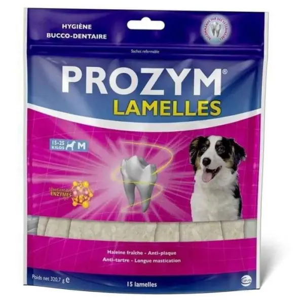 Sachet Lamelles Hygiène Bucco-dentaire pour Chien M (15 à 25kg) x15