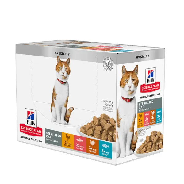 Sachets multipack de repas pour jeune chat adulte stérilisé - 12 x 85g