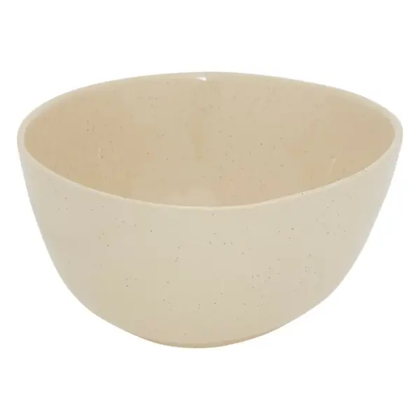 Saladier 'Wonja' en faïence, coloris crème - D.26cm