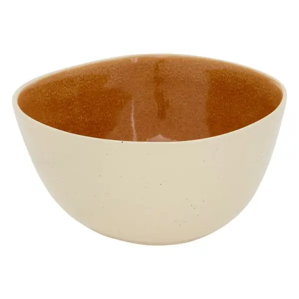 Saladier 'Wonja' en faïence, coloris ocre - D.26cm