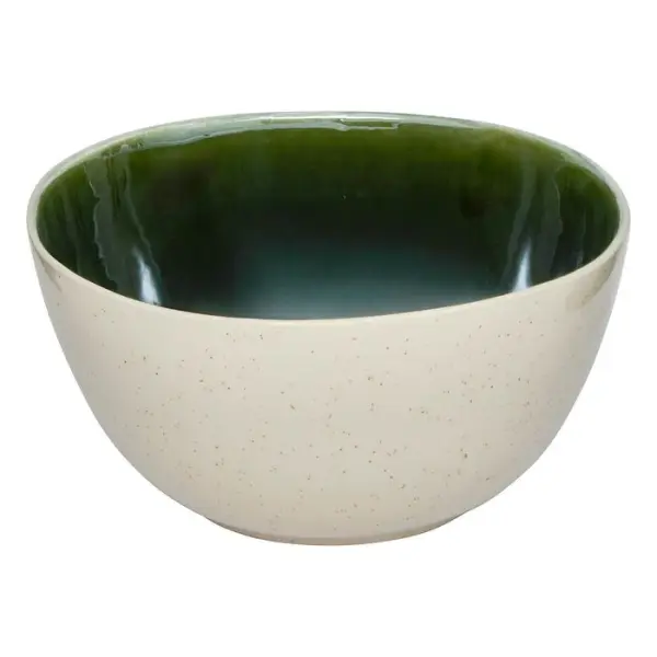 Saladier 'Wonja' en faïence, coloris vert - D.26cm
