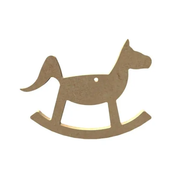 Support bois Cheval à bascule percé 12x10 cm - à décorer