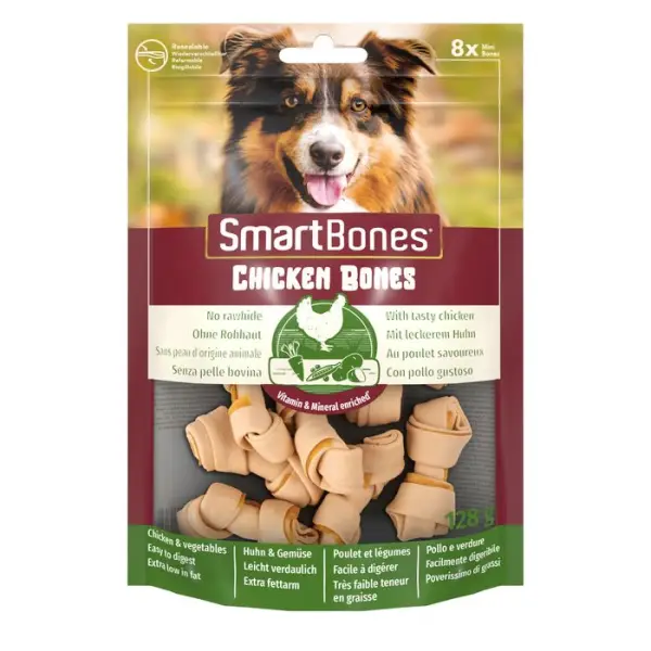 Chicken Bones Mini, Os à mâcher de poulet pour chien - Lot de 8