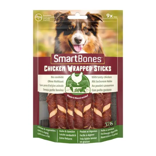 Chicken Wrapped Sticks Mini - Bâtonnets à mâcher Poulet pour chien x9
