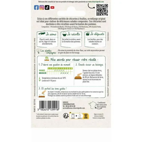 Graines de chicorée Sauvage en Mélange en sachet