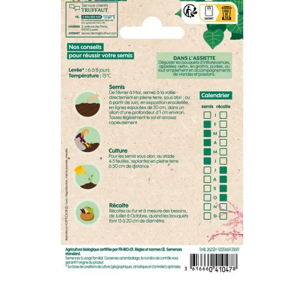 Graines de Chou Brocoli Calabrese Natalino Bio